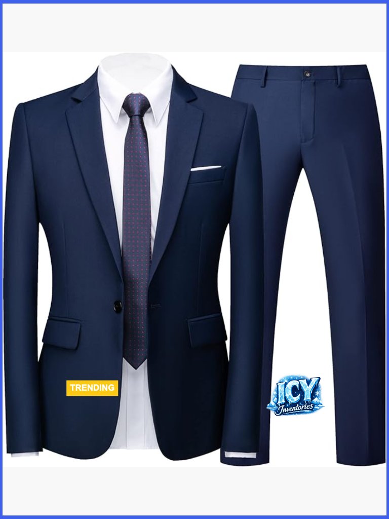 Slim Fit Polyester Tuxedo Suit For Wedding Business Formal